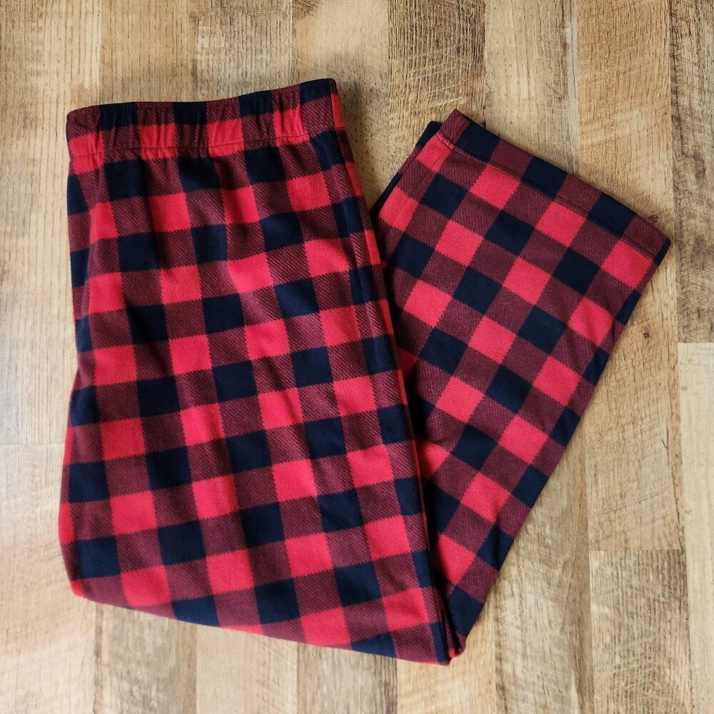Men's XXL Wondershop Fleece Red and Black Plaid PJ Pants